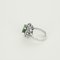 White gold ring, rectangular emerald and diamonds