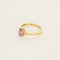 Bague en or jaune, saphir rose et diamants