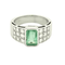 Bracelete em ouro branco, esmeralda e diamantes