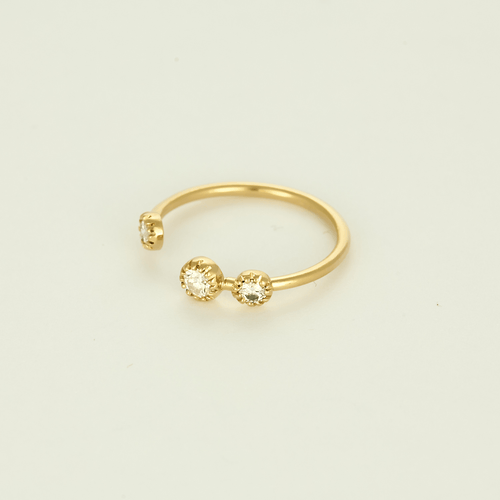 Open yellow gold and diamond ring