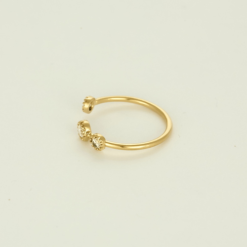 Open yellow gold and diamond ring