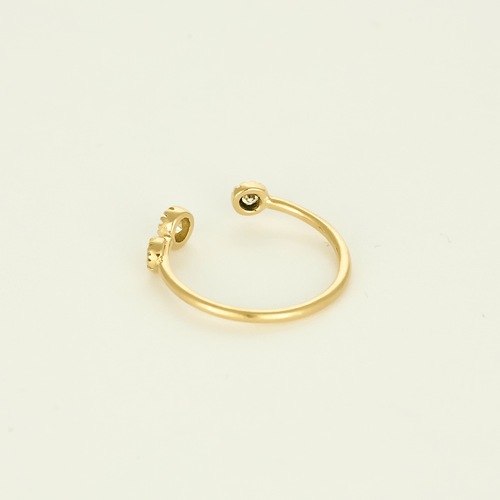 Open yellow gold and diamond ring