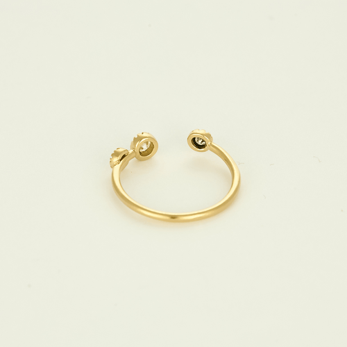 Open yellow gold and diamond ring
