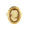 Bague or jaune camée coquillage