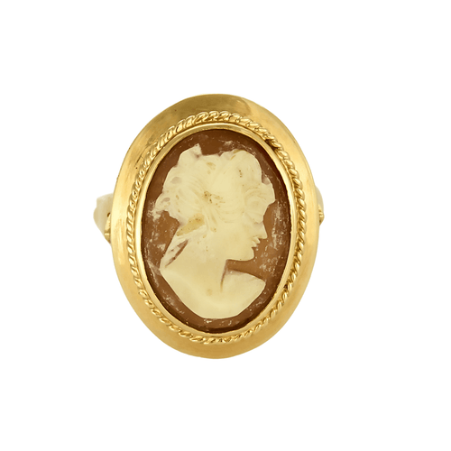Bague 51 Bague or jaune camée coquillage 58 Facettes DV27545-2