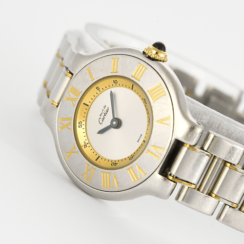 CARTIER - Must 21- Klocka i stål och förgyllt stål