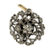 Hanger in grijs goud met bloemmotief en roosgeslepen diamanten