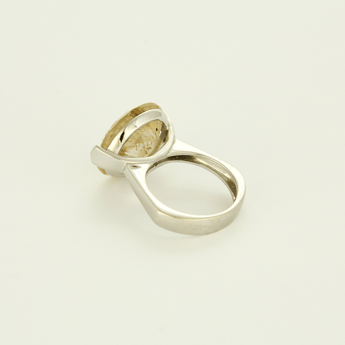 Bague 52 Bague cocktail en or gris quartz rutile dit cheveux de Vénus 58 Facettes DV27545-4-52-1