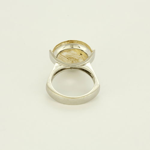 Bague 52 Bague cocktail en or gris quartz rutile dit cheveux de Vénus 58 Facettes DV27545-4-52-1
