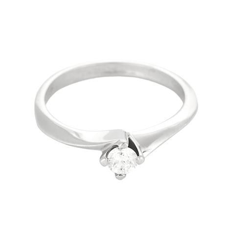 Bague 55 CHIMENTO - Bague solitaire en or gris et diamant 58 Facettes DV27110-1-DV0882-1