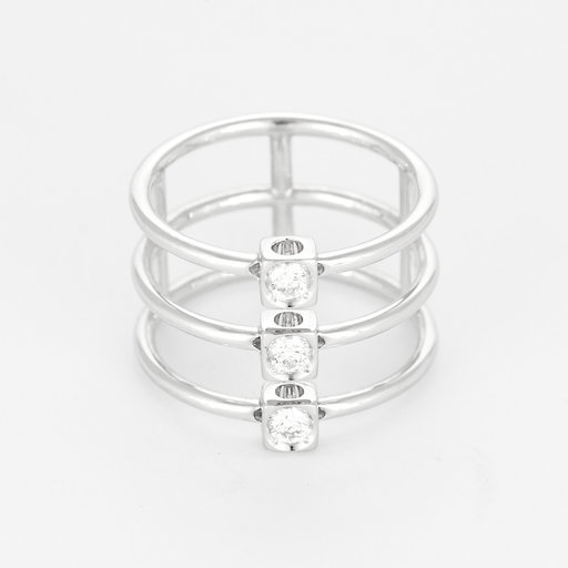 Dinh Van - The Cube Trilogy - White gold and diamond ring