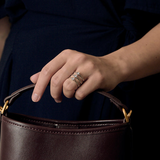 Dinh Van - The Cube Trilogy - White gold and diamond ring