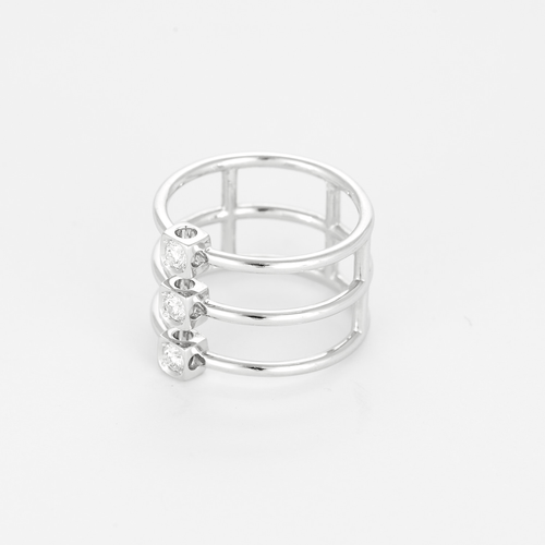 Bague 52 Dinh Van - Trilogie le Cube - Bague en or gris et diamants 58 Facettes DV28241-1-52-1
