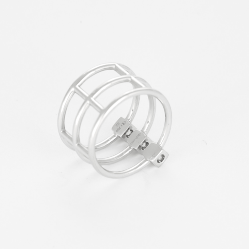 Bague 52 Dinh Van - Trilogie le Cube - Bague en or gris et diamants 58 Facettes DV28241-1-52-1