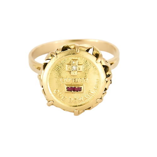 AUGIS - Sentimentaler Ring aus Gelbgold, Diamanten