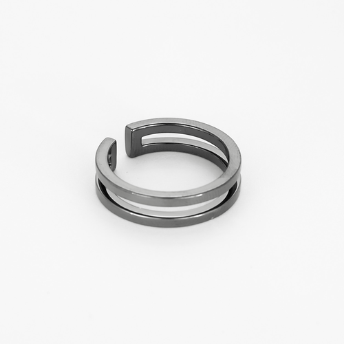 Bague 56 Gemmyo - Thésée - Alliance or noir 58 Facettes DV27674-2-56-3