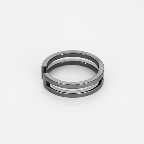 Bague 56 Gemmyo - Thésée - Alliance or noir 58 Facettes DV27674-2-56-3