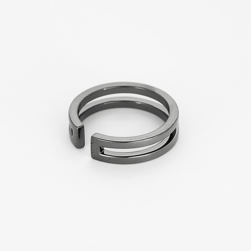 Bague 56 Gemmyo - Thésée - Alliance or noir 58 Facettes DV27674-2-56-3
