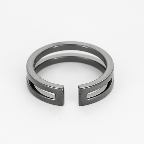 Bague 56 Gemmyo - Thésée - Alliance or noir 58 Facettes DV27674-2-56-3