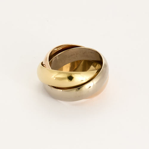 Cartier – Trinity- Large Model - Vintage– Three-ring ring in three-color gold.