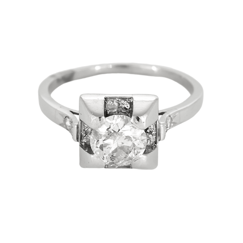 Ring Solitær i Platina og diamanter