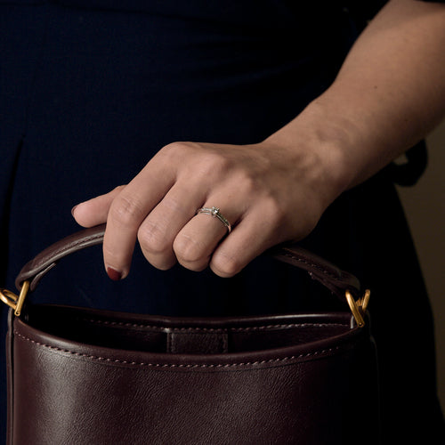 Mauboussin - "Tu es le sel de ma vie №2 - Пръстен Солитер от бяло злато и диамант