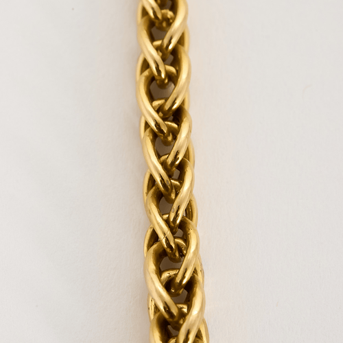 Halsketting in geelgoud met Schakel gestileerde palmboom in cascade