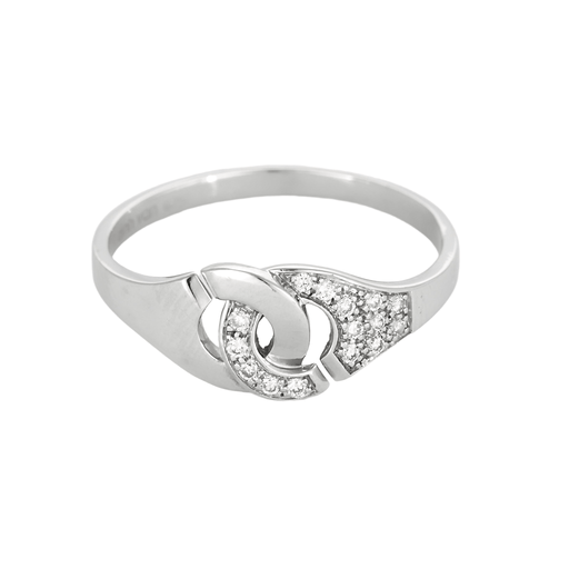 Bague 59 Dinh Van - Menottes R8 - Bague en or gris et diamants 58 Facettes DV27468-12-59-2