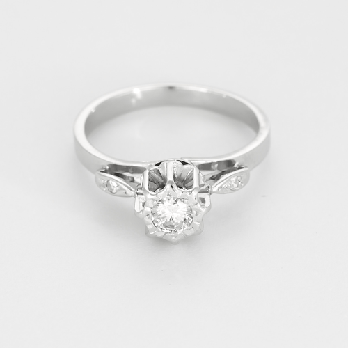 Ring Solitär i vitt guld och diamant