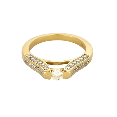 Anello Solitario in oro giallo e diamante
