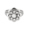 镂空花卉图案灰金与钻石戒指