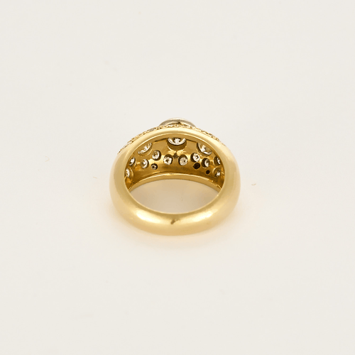 Armring i gult guld og hvidguld, diamanter.
