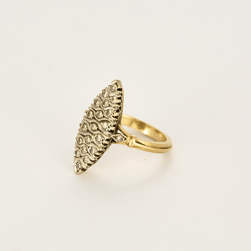 Marquise-ring in geelgoud en witgoud, diamanten