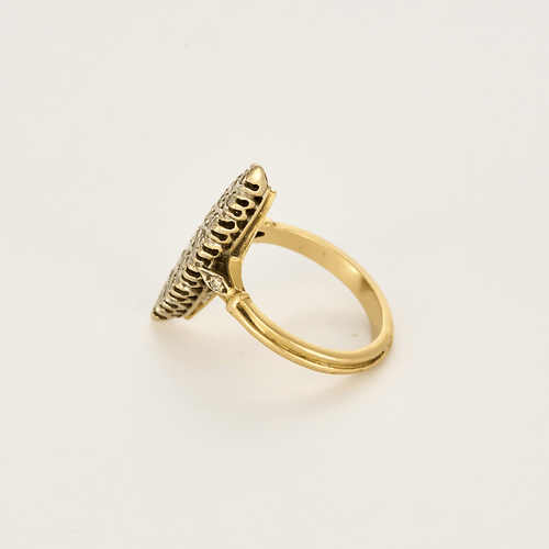 Marquise-ring in geelgoud en witgoud, diamanten