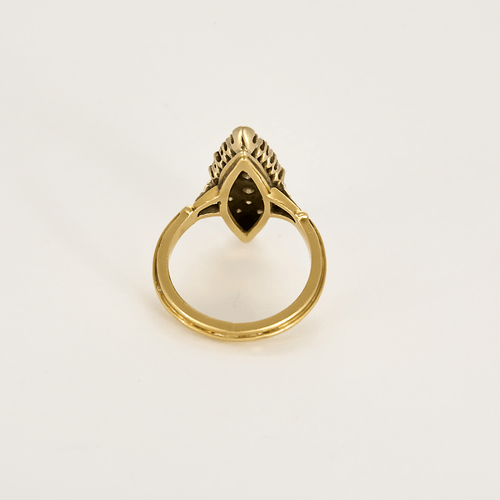 Marquise-ring in geelgoud en witgoud, diamanten