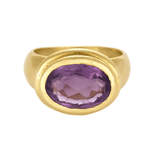 Ring aus Gelbgold und Amethyst 3,80 Karat