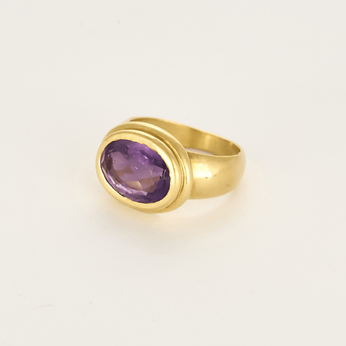 Ring aus Gelbgold und Amethyst 3,80 Karat