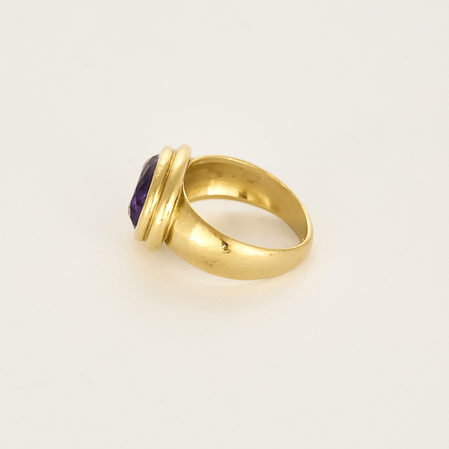 Ring aus Gelbgold und Amethyst 3,80 Karat