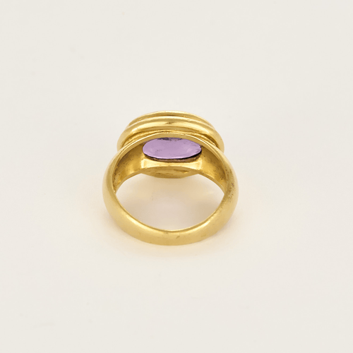 Ring aus Gelbgold und Amethyst 3,80 Karat