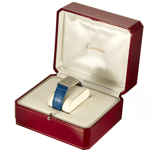 Montre Cartier - Montre Tank Basculante en acier à boitier rectangulaire à mouvement mécanique 58 Facettes DV26220-8