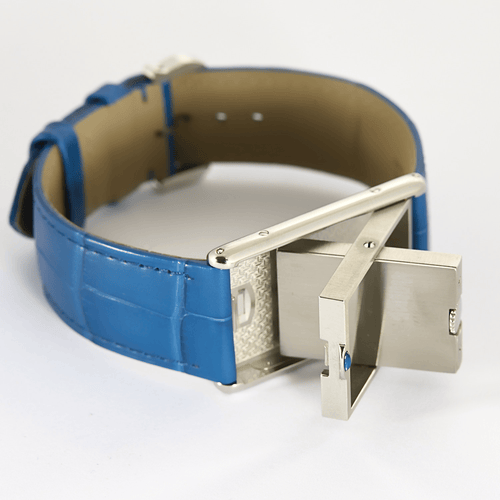 Montre Cartier - Montre Tank Basculante en acier à boitier rectangulaire à mouvement mécanique 58 Facettes DV26220-8