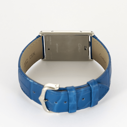Montre Cartier - Montre Tank Basculante en acier à boitier rectangulaire à mouvement mécanique 58 Facettes DV26220-8