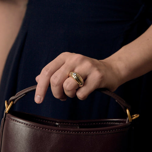 CARTIER - Trinity - Important inel tip brățară din trei tipuri de aur și diamant