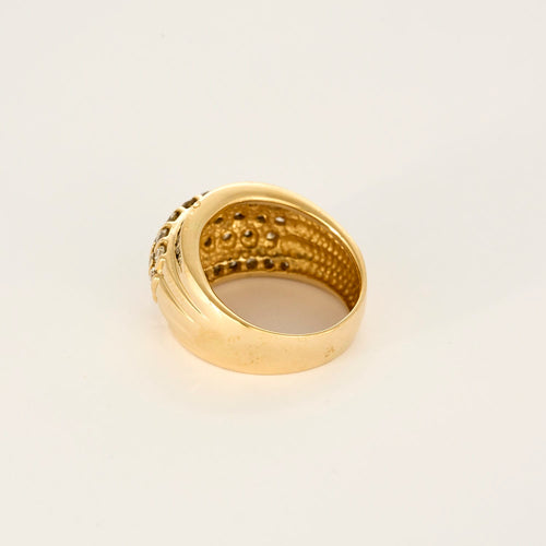Anillo domo de oro amarillo y diamantes