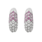 Boucles d'oreilles Boucles d'oreilles en or blanc, saphirs roses et diamants 58 Facettes DV12457-3