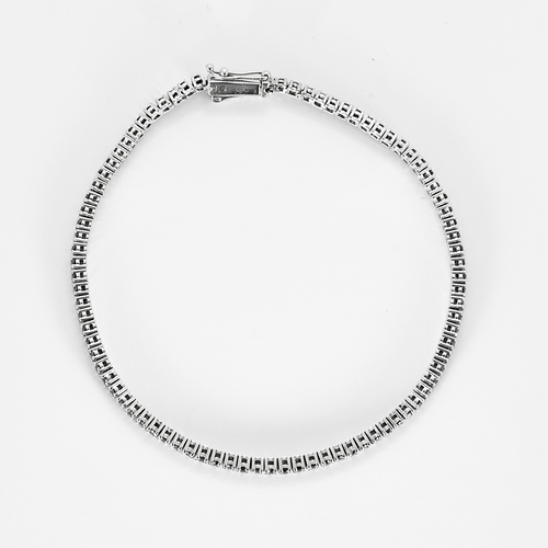 Bracelet en or blanc et diamants noirs