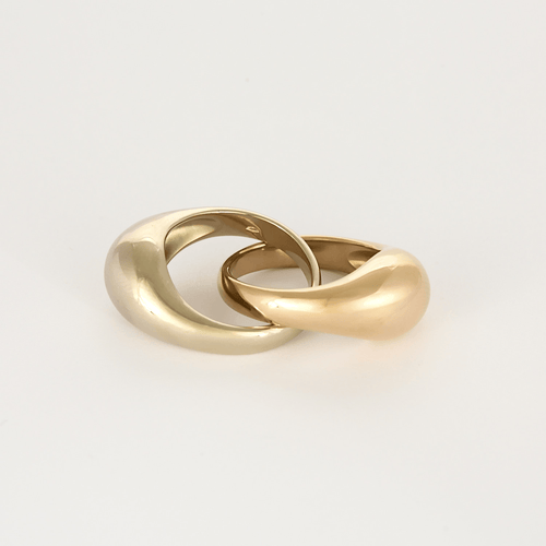 POMELLATO – Двоен пръстен от жълто и сиво злато.