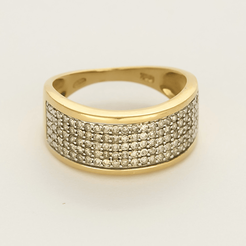 Armbandring in geelgoud en grijs goud, diamanten