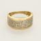 Armbandring in geelgoud en grijs goud, diamanten