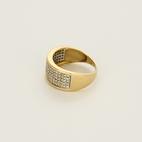 Armbandring in geelgoud en grijs goud, diamanten